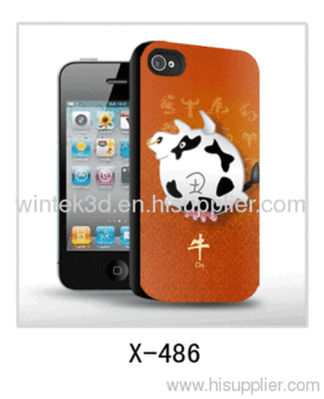 Ox Picture Mobile Phone 3d Cover Ox Picture,for Iphone4 Use,pc Case Rubber Coated 