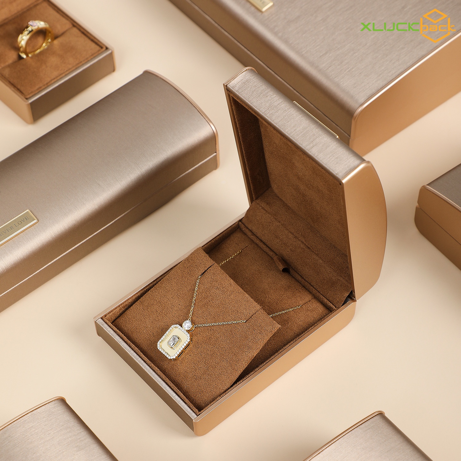 Custom Arch Leather Display Bracelets Blue Necklace Boxes