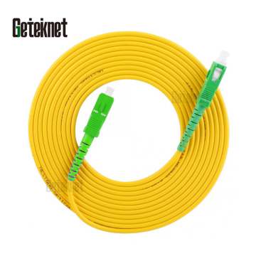 Geteknet Internet 2.0mm SC to SC APC Simplex Single Mode Patch Cord G652D Fiber Optic Jumper Cable