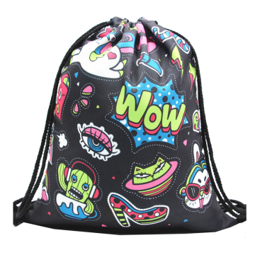Wholesale Promotional Cheap Folding Cartoon Drawstring Bag With Logo