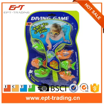 Children water game plastic diving catch fish game toy set