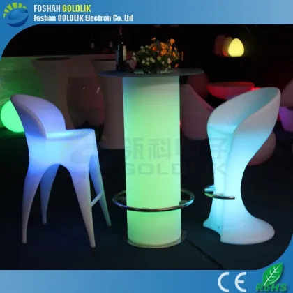 LED Illuminated Cocktail, High Bar Cocktail Table