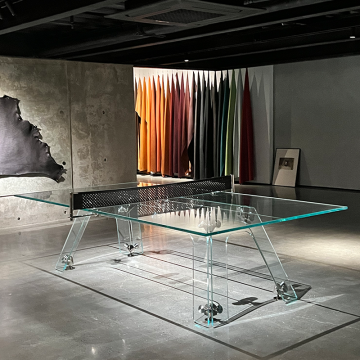 Meistverkauftes anpassbares Glas -Glastisch -Tischtennis -Set