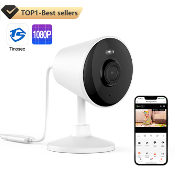 Tinosec 2MP HD 1080P Wireless IP Camera - Mini Home WiFi Security Camera with Two-Way Audio and Human Detection, Compatible with Alexa