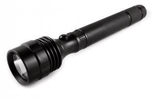 Rechargeable Black Bright Led Light C Battery Flashlight Ndc0004 With 215 * 45 Mm