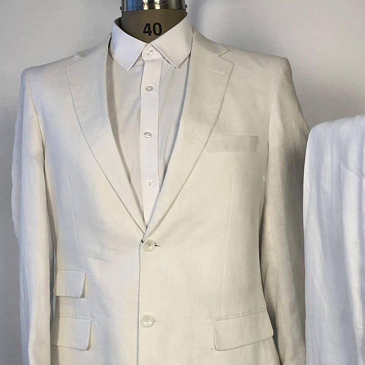 men's white single breasted business suit