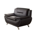 Moderne schwarze Leder -Lounge -Büro -Sofa -Couchsets