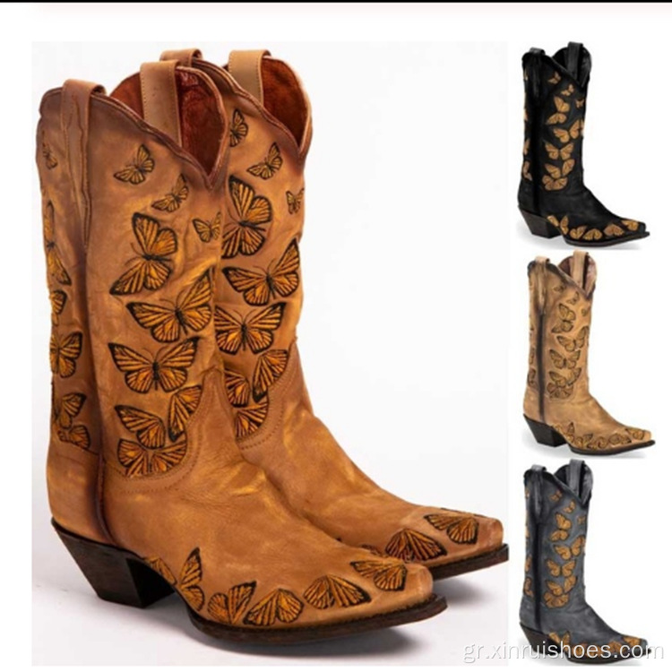 Retro Western Cowboy Boots High Rider Boots