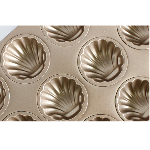 12x Non-stick Madeleine Cake Mold (Golden)