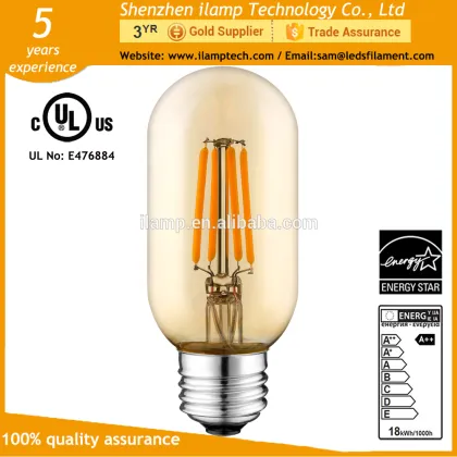 ilamptech General Lighting Service Amber LED Edison Bulb 2W T45 LED Bulb