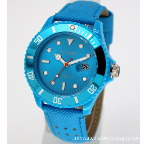 10 Colors Leather Strap Quartz Watch Man Size (IT-057L)