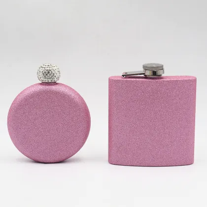 Stainless Steel Laser Engraved Pink Shine 6oz Hip Flask with 170ml Capacity