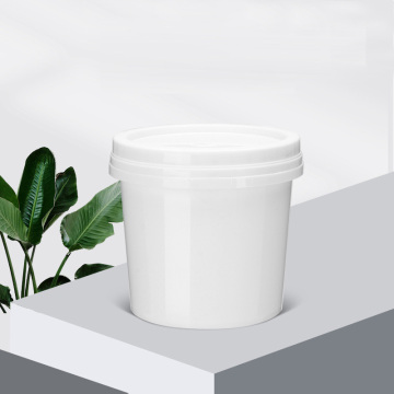 1L/5L White Plastic Pail with Handle and Seal Lid for Storage