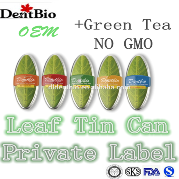 Green Tea candy with orange flavour in leaf tin can mint candy brands