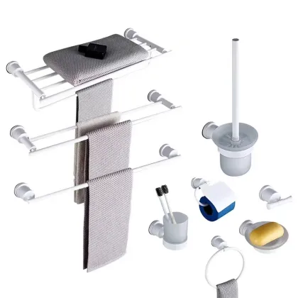 Stainless Steel Wall-Mounted Toilet Cleaning Brush with Tumbler Holder