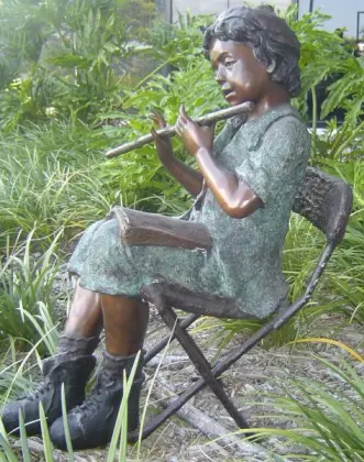 Garden Life Size Bronze Boy Sculpture
