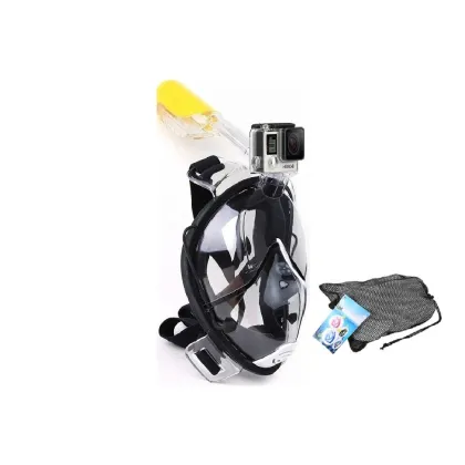 Full face snorkel mask with go pro mount