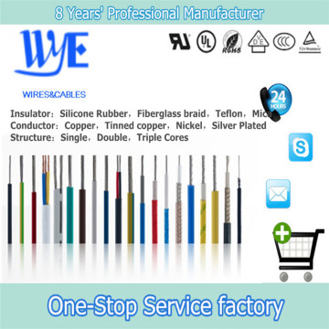 18AWG UL3122 High Temperature Fiberglass Braid Silicone Rubber Heat Resisting leading wire