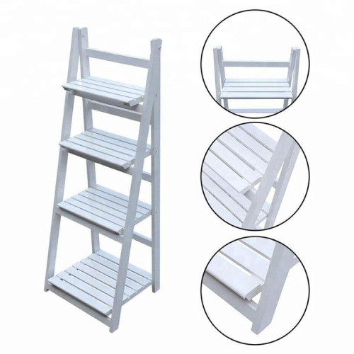 Wood Flower Storage Stand Rack Wooden Flower Shelf Ladder Garden Balcony Outdoor Display Supplier