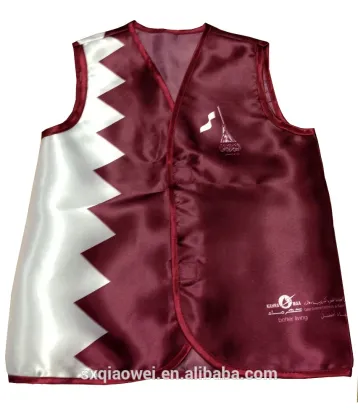 Hot sales Qatar flag design vest/ promote vest/ kids vest/ flag print vest/national day vest