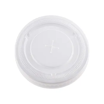 Disposable Plastic Lid Pet Cover Strawless for Cold Drinks - Boba Tea, Juice, Ice Coffee