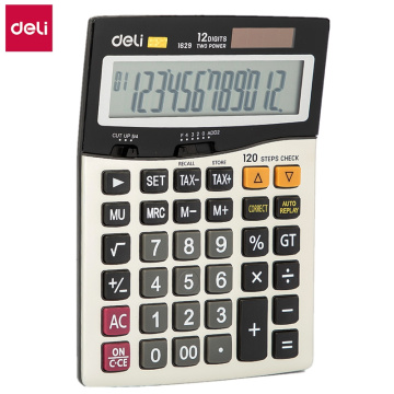 Deli E1629 12 หลัก Dual Power Check Tax Calculator