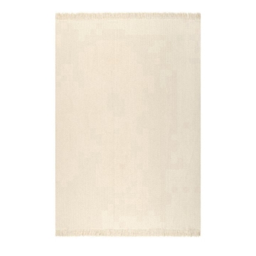 Braided woven Wool white area rugs