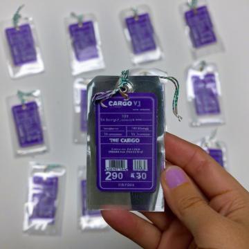Custom LOGO Metal Hang Tags for Streetwear - RL1523 Aluminum Silver Hoodie Price Tags
