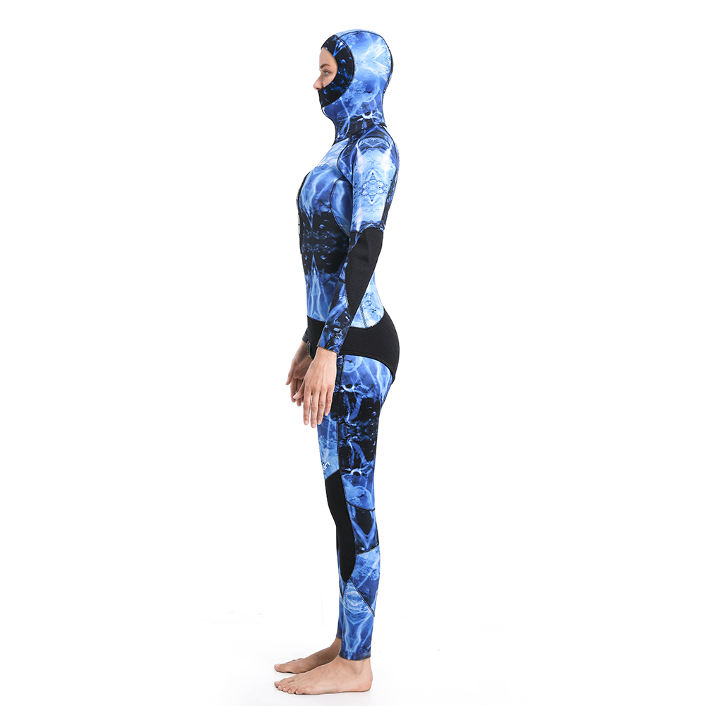 Seaskin Spearfishing Wetsuits med Blue Water Camo Patern