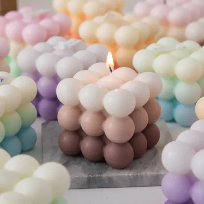 Bubble Candle Cute Cube White Candles Scented Candles
