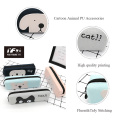 Custom cartoon animal face cute canvas pencil case