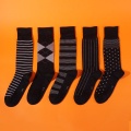 Small moq four seasons wear comfortable knitted black men crew dress business box socks