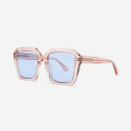 Retro Square and polygon acetate female sunglasses