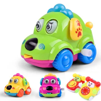 Cute Cartoon Animal Wind Up Toys Dog Turtles Running Car Clockwork Educational Toys For Kids Baby Mobile Rattle Toy