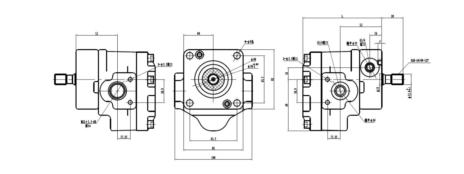 1.5BDPF**DL**S44L Dimensions