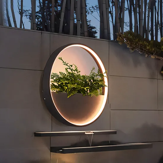 AC220V Modern LED Garden Wall Lamp with Stainless Steel Shell and IP65 Rating for Villa Garden Decor