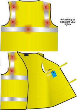 Safeways Waistcoat with 6 Flashing LED Lights