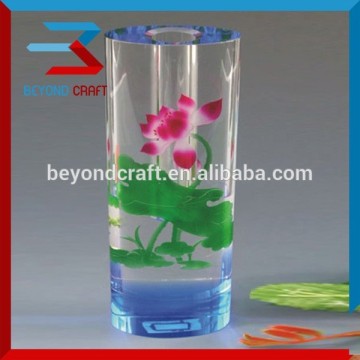 modern hand cut good selling flower vase crystal wholesale