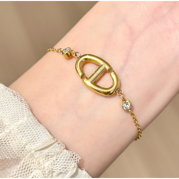 Pulsera de mujeres de titanio de diamantes de diario gano