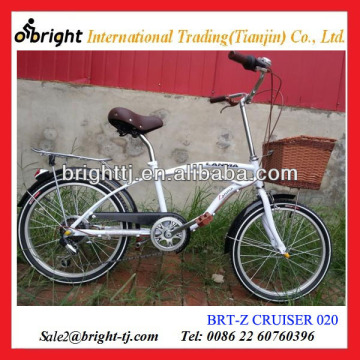 20 " steel beach cruiser bike with basket