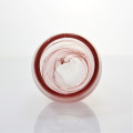 Red Round Colored Cloudy Candle Holder Glass Cup