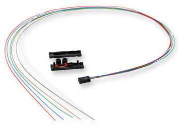 Indoor 12 Fiber Optic Fan Out Kit For 2.4mm Buffer Tube , Fan Out To 6 36" Long 900um