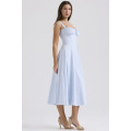 Leisure Midi Short sleeved Puff Sleeve Dress