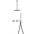 Hotel-Grade Brushed Nickel Shower System: Concealed Mixer Faucet Set with Rainfall Head and Wall Mount Options for Bathroom