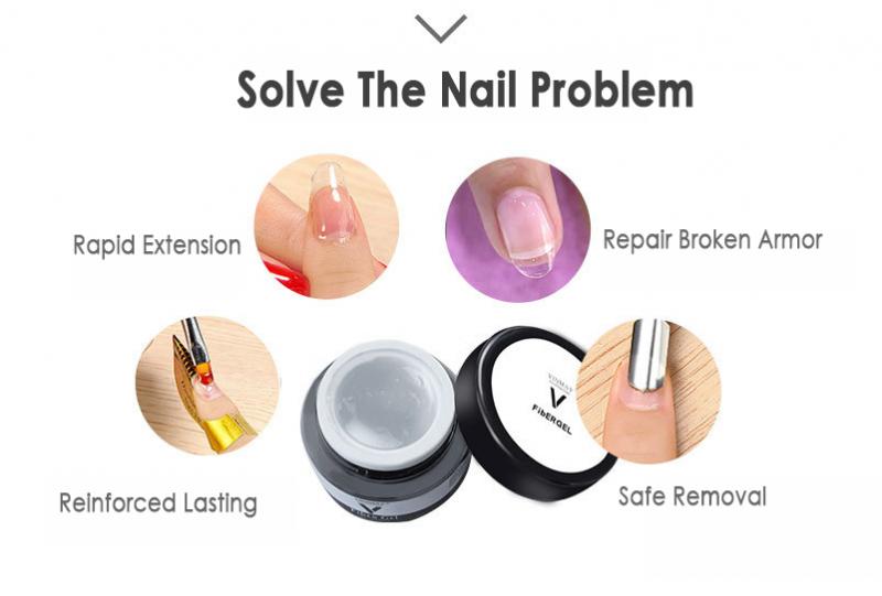 15/5ml Nail Repair Gel Fiber Extension Gel For Broken Nail Quick Building UV Gel Varnish Nail Tips Fiberglass Extension TLSM1