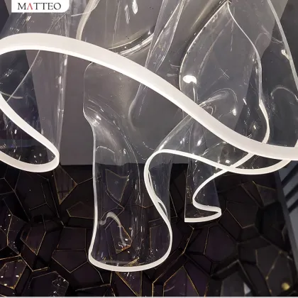 Handmade Acrylic Wave Sculpture Skirt Design Chandelier