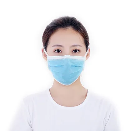 ASTM F2100 LEVEL3 Disposable Blue White Four-layer Planar Face Masks
