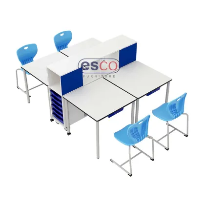 Group Square School Table with Storage