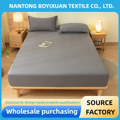 Dark gray fitted sheet for home use