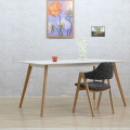 Mesa de jantar retangular branca estilo Eames DSW